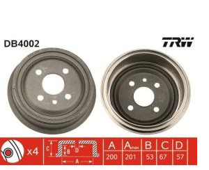 TRW DB4002 Brake Drum