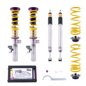 KW Coilover Kit V3 Inox (with pressure & retraction damping) for Ford Mustang VI convertible type LAE facelift for electr. Damper control, without closing sets